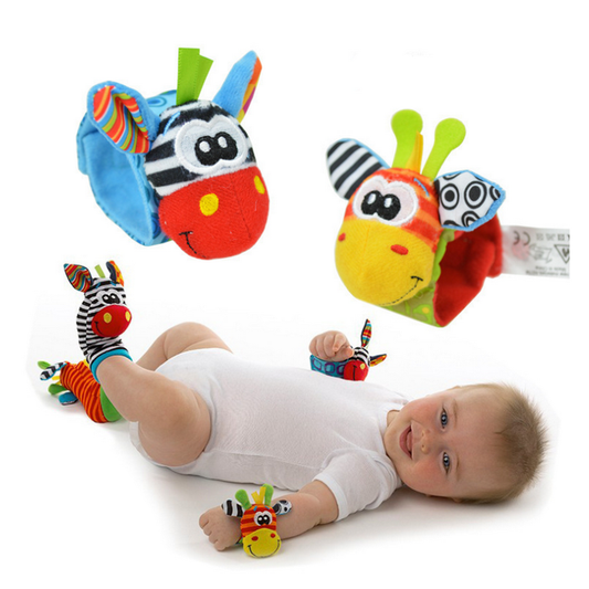 Kit Calcetines Y Brazaletes Estimulante Sonajero Bebés