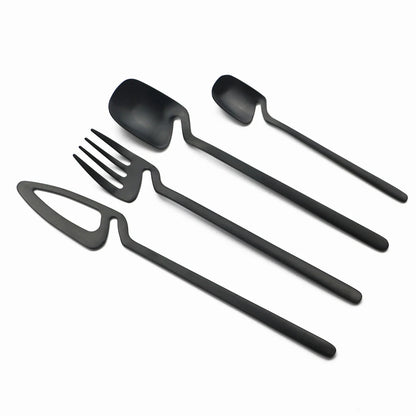 Set de Cubiertos Negro Mate (32 Piezas)