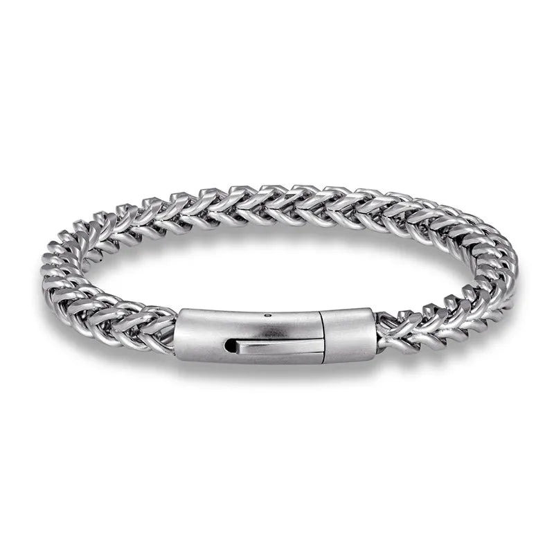 Pulsera de Acero Inoxidable Chapado en Oro 18K con Cierre Magnético