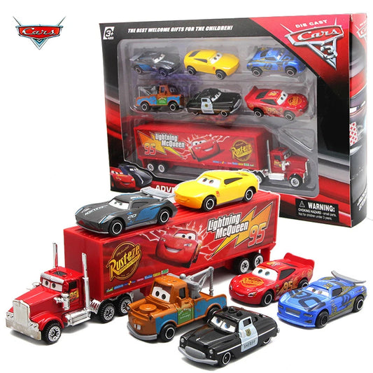 Set 7 Autos Metal Cars Disney – McQueen, Jackson Storm y Mack 1:55