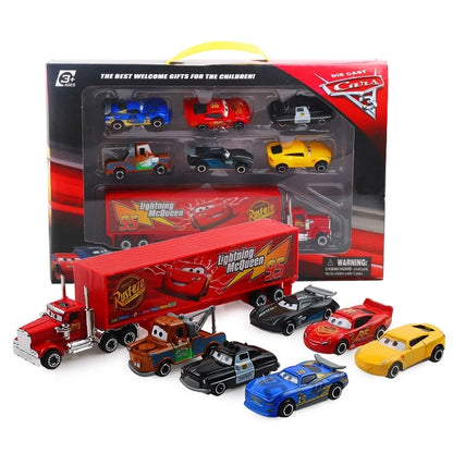 Set 7 Autos Metal Cars Disney – McQueen, Jackson Storm y Mack 1:55