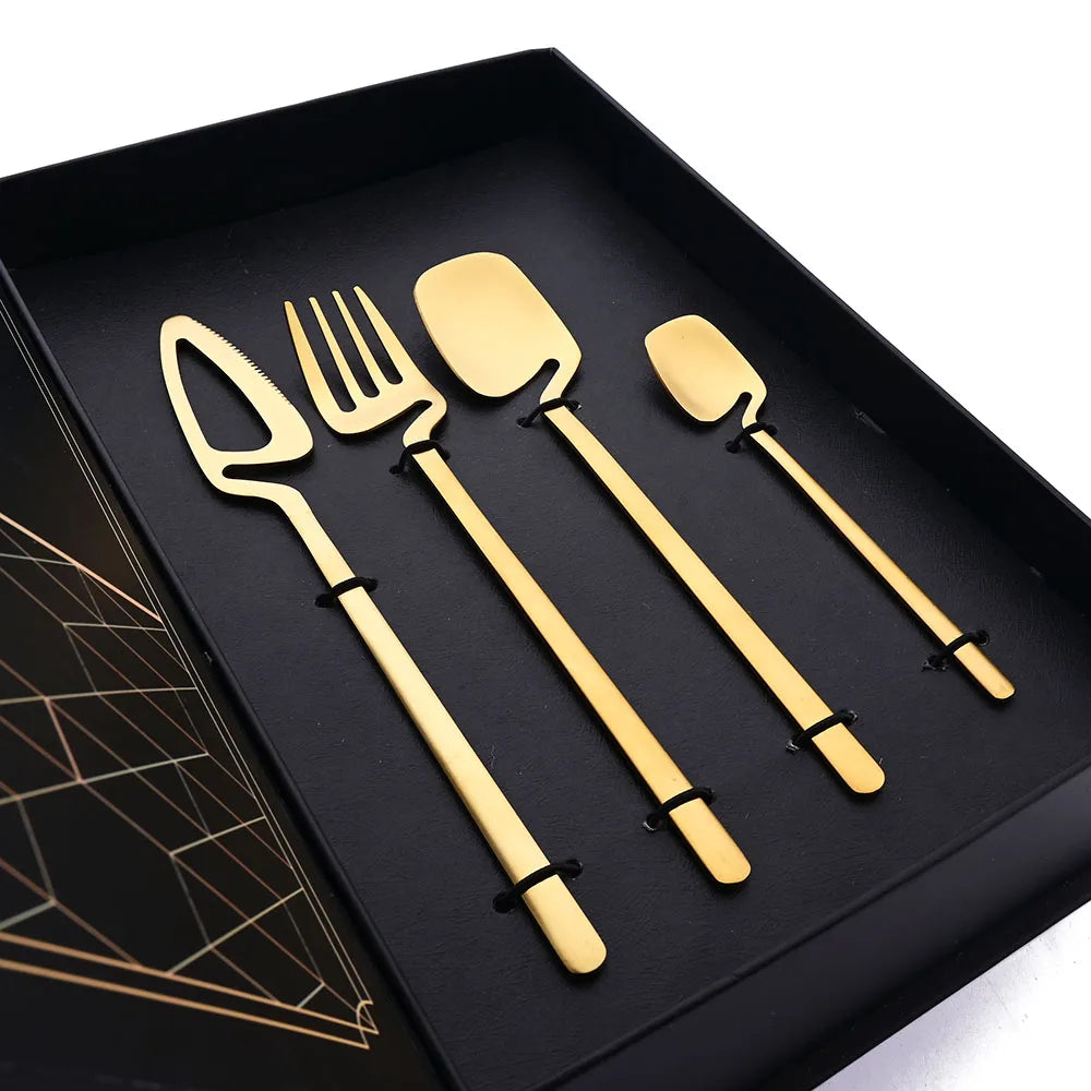 Set de Cubiertos Negro Mate (32 Piezas)