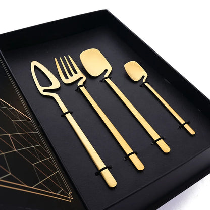 Set de Cubiertos Negro Mate (32 Piezas)