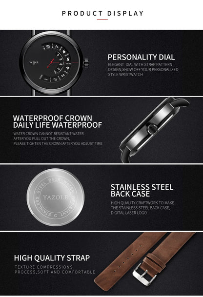 Reloj de cuarzo casual para hombre,