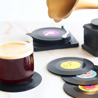 Posavasos Retro de Vinilo – Antideslizantes