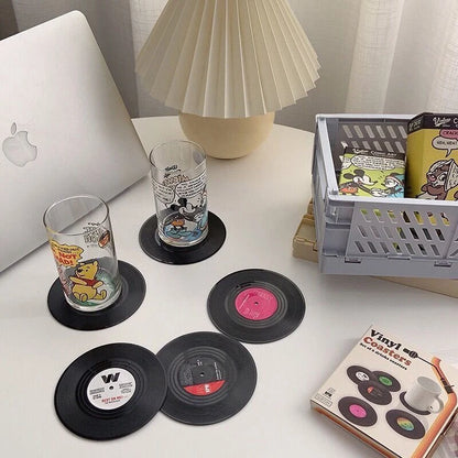 Posavasos Retro de Vinilo – Antideslizantes