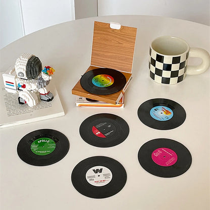 Posavasos Retro de Vinilo – Antideslizantes