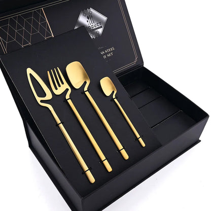 Set de Cubiertos Negro Mate (32 Piezas)