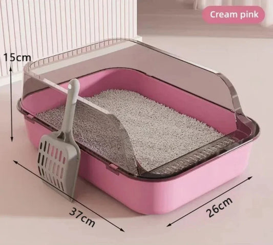 Caja de Arena para Gatos Antisalpicaduras y Fácil de Limpiar