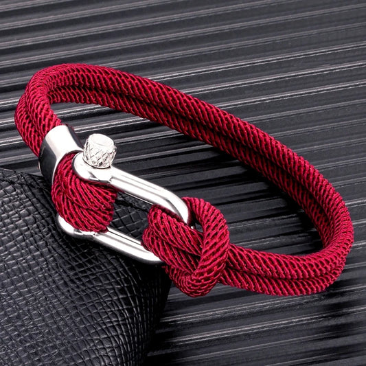Pulsera Minimalista Unisex – Cuerda Doble con Hebilla en U de Acero Inoxidable