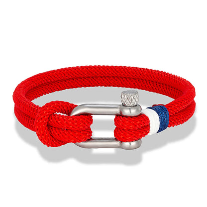 Pulsera Náutica para Hombre – Cuerda de Doble Hebra con Ancla de Acero Inoxidable