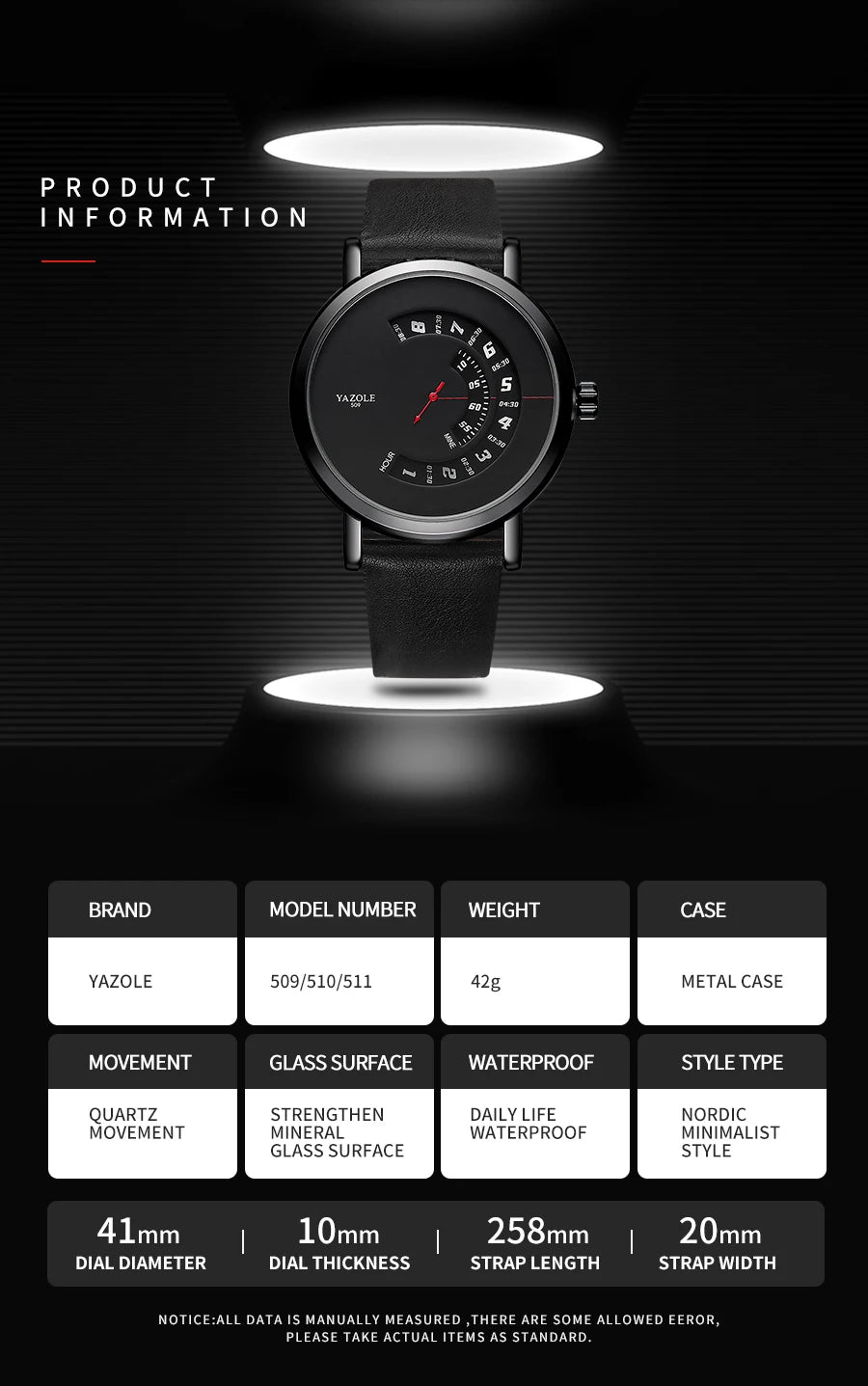Reloj de cuarzo casual para hombre,