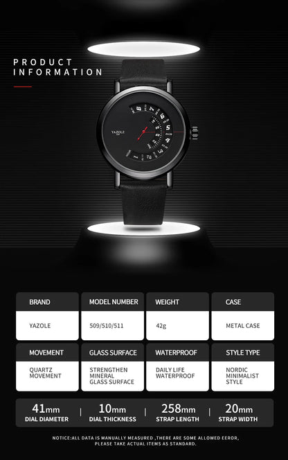 Reloj de cuarzo casual para hombre,