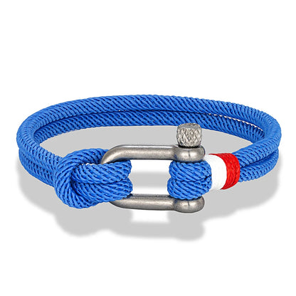 Pulsera Náutica para Hombre – Cuerda de Doble Hebra con Ancla de Acero Inoxidable