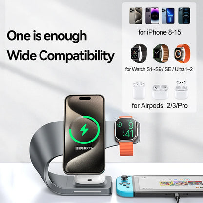 Cargador Inalámbrico 4 en 1 – para iPhone y Apple Watch