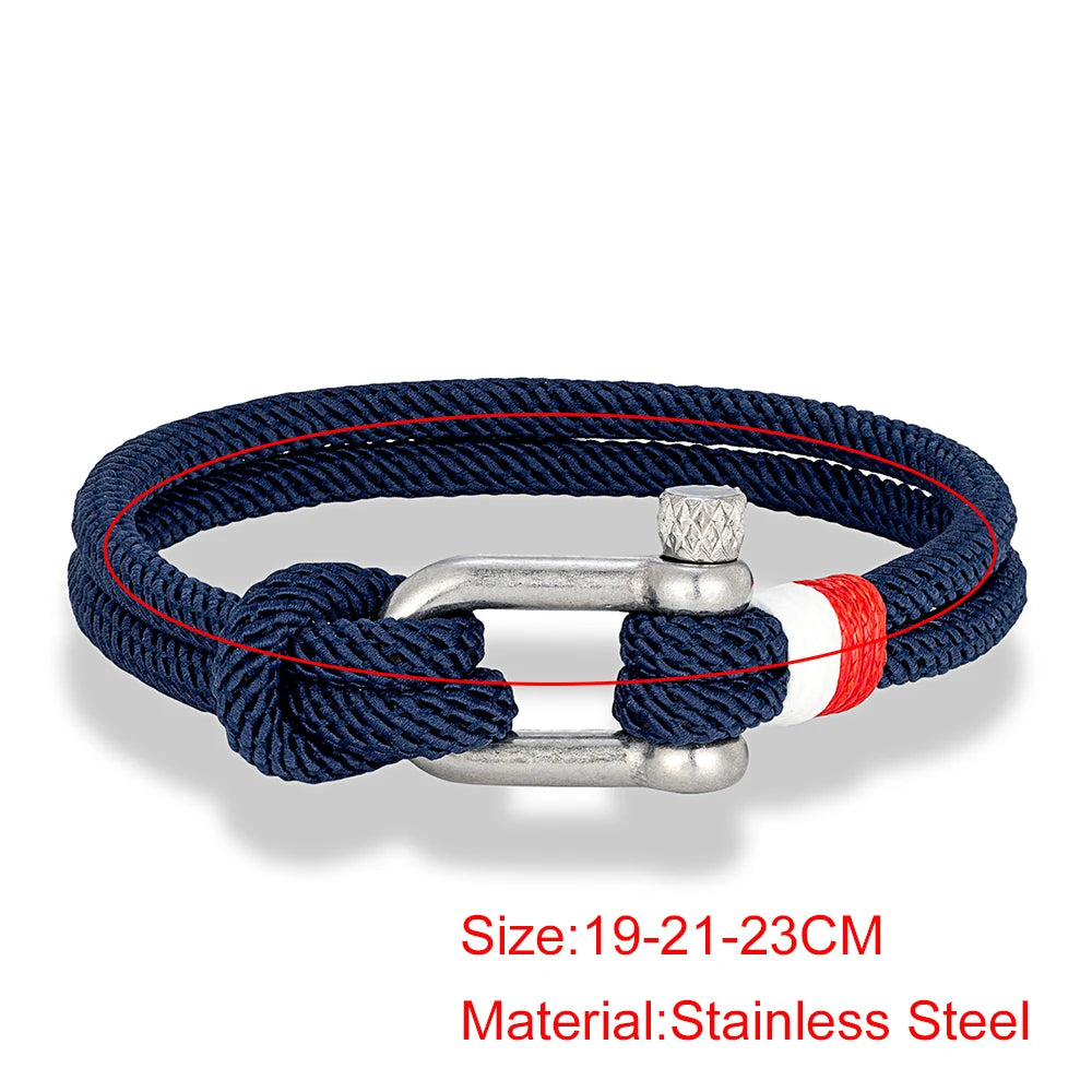 Pulsera Náutica para Hombre – Cuerda de Doble Hebra con Ancla de Acero Inoxidable