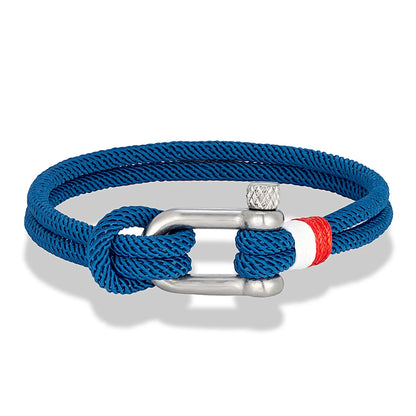 Pulsera Náutica para Hombre – Cuerda de Doble Hebra con Ancla de Acero Inoxidable