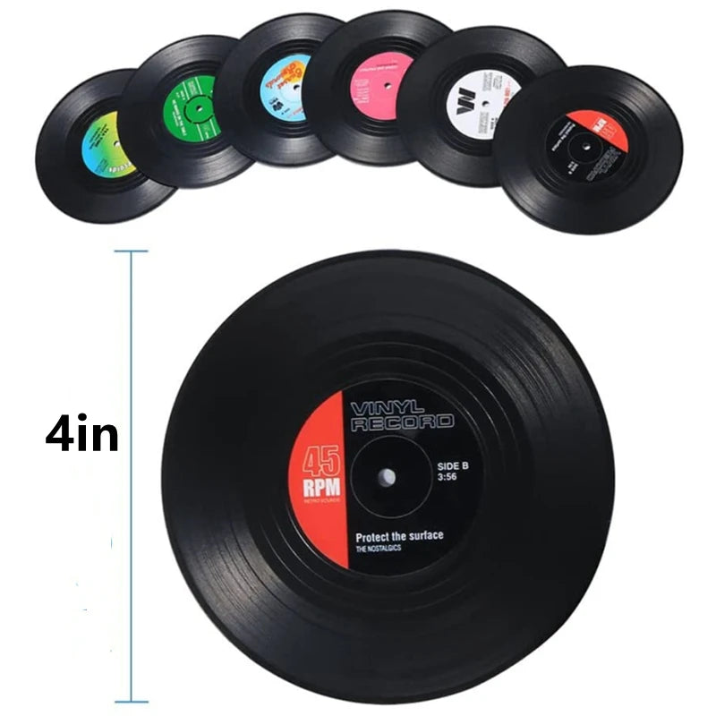 Posavasos Retro de Vinilo – Antideslizantes