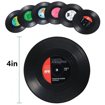Posavasos Retro de Vinilo – Antideslizantes