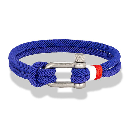 Pulsera Náutica para Hombre – Cuerda de Doble Hebra con Ancla de Acero Inoxidable