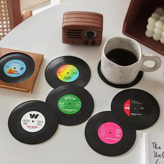 Posavasos Retro de Vinilo – Antideslizantes