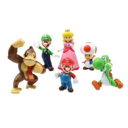 Set de Figuras Super Mario – 6 Personajes en PVC | Juguete Coleccionable para Niños