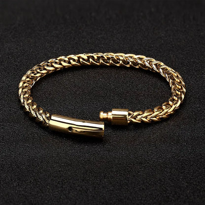 Pulsera de Acero Inoxidable Chapado en Oro 18K con Cierre Magnético