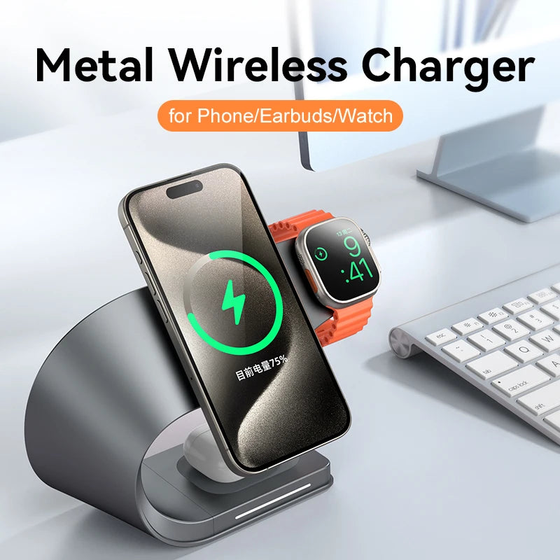 Cargador Inalámbrico 4 en 1 – para iPhone y Apple Watch