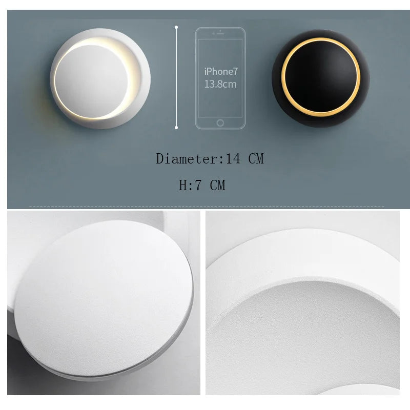 Aplique LED de Pared 5W – Luz Moderna Giratoria 350°