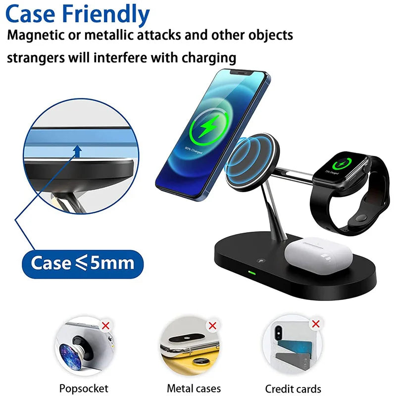 Cargador Inalámbrico 3 en 1 – Para iPhone, Apple Watch y AirPods