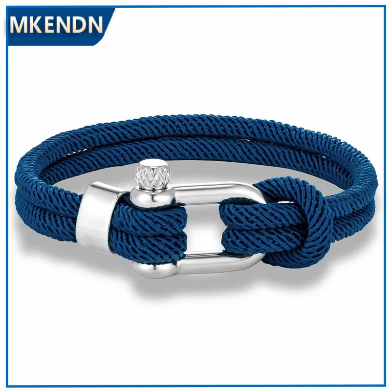 Pulsera Minimalista Unisex – Cuerda Doble con Hebilla en U de Acero Inoxidable
