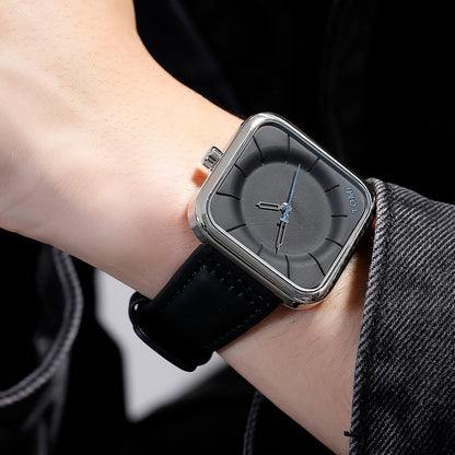 Reloj TOMI de cuarzo negro, diseño cuadrado elegante