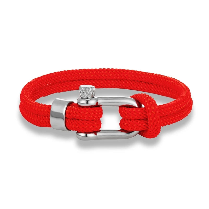 Pulsera Minimalista Unisex – Cuerda Doble con Hebilla en U de Acero Inoxidable