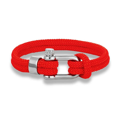 Pulsera Minimalista Unisex – Cuerda Doble con Hebilla en U de Acero Inoxidable