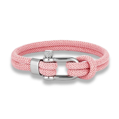 Pulsera Minimalista Unisex – Cuerda Doble con Hebilla en U de Acero Inoxidable