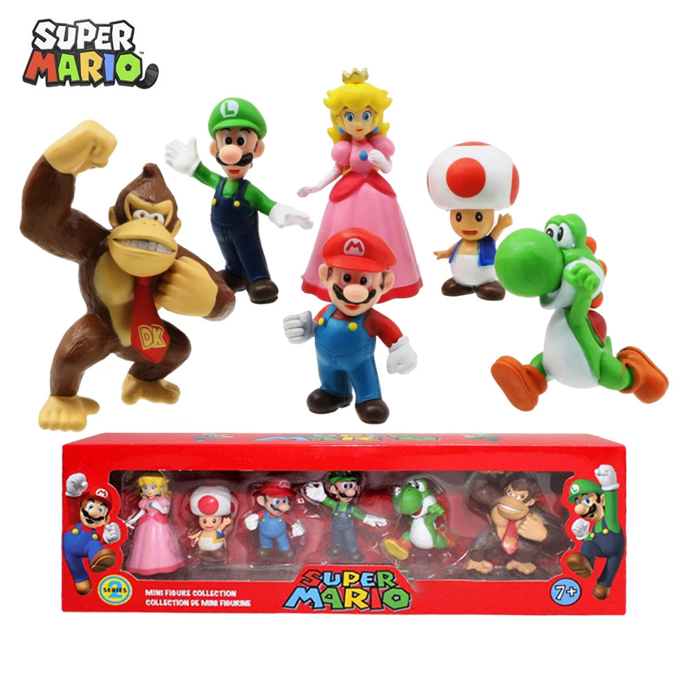 Set de Figuras Super Mario – 6 Personajes en PVC | Juguete Coleccionable para Niños
