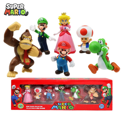 Set de Figuras Super Mario – 6 Personajes en PVC | Juguete Coleccionable para Niños