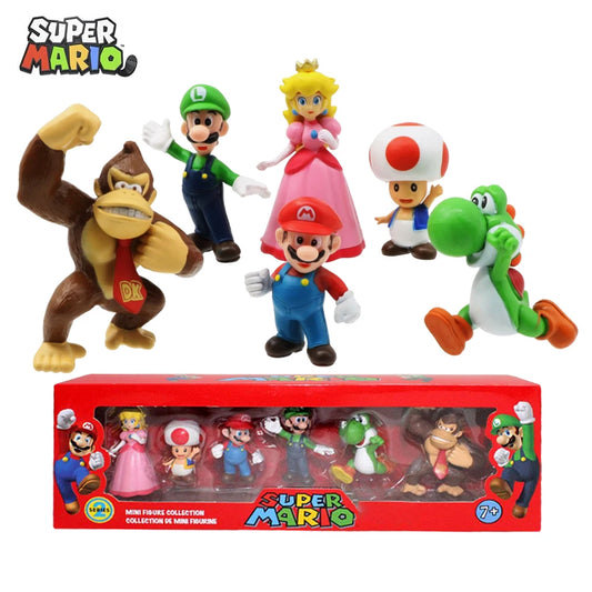Set de Figuras Super Mario – 6 Personajes en PVC | Juguete Coleccionable para Niños