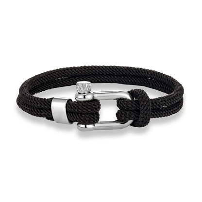 Pulsera Minimalista Unisex – Cuerda Doble con Hebilla en U de Acero Inoxidable