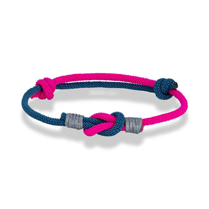 Pulsera con Nudo Ajustable Bicolor