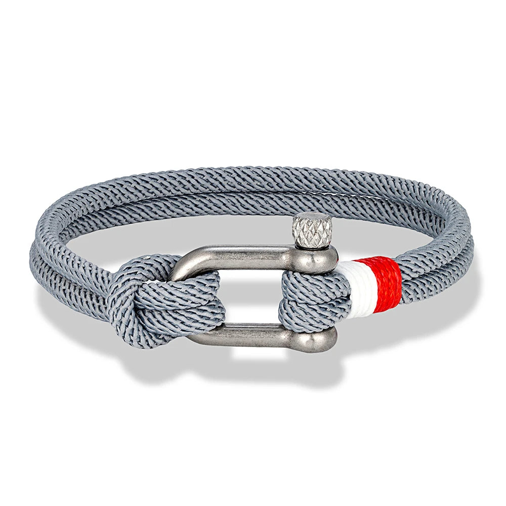 Pulsera Náutica para Hombre – Cuerda de Doble Hebra con Ancla de Acero Inoxidable