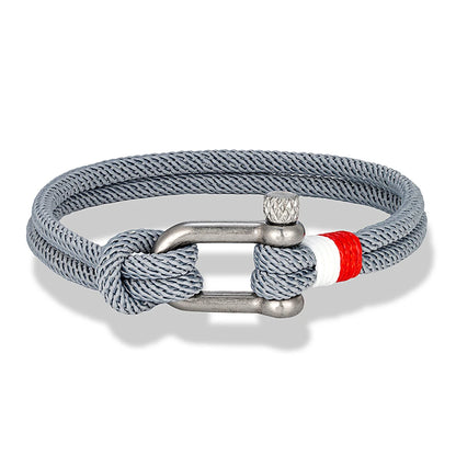 Pulsera Náutica para Hombre – Cuerda de Doble Hebra con Ancla de Acero Inoxidable