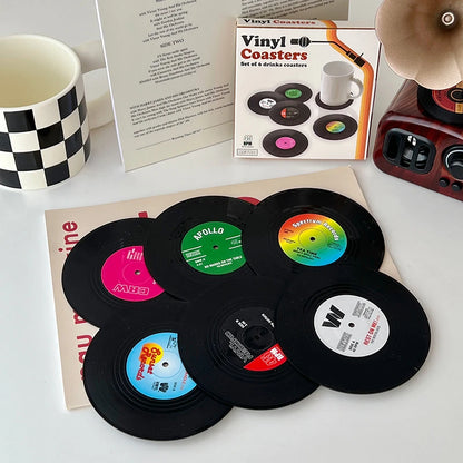 Posavasos Retro de Vinilo – Antideslizantes