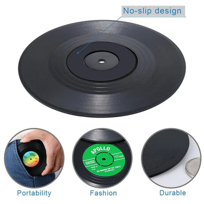 Posavasos Retro de Vinilo – Antideslizantes