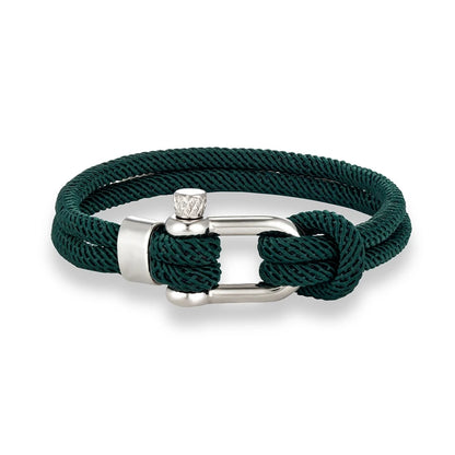 Pulsera Minimalista Unisex – Cuerda Doble con Hebilla en U de Acero Inoxidable