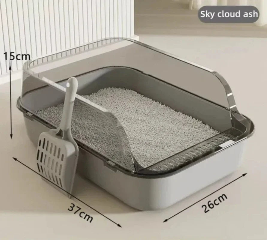 Caja de Arena para Gatos Antisalpicaduras y Fácil de Limpiar