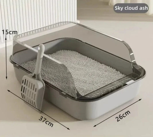 Caja de Arena para Gatos Antisalpicaduras y Fácil de Limpiar