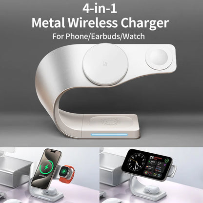 Cargador Inalámbrico 4 en 1 – para iPhone y Apple Watch