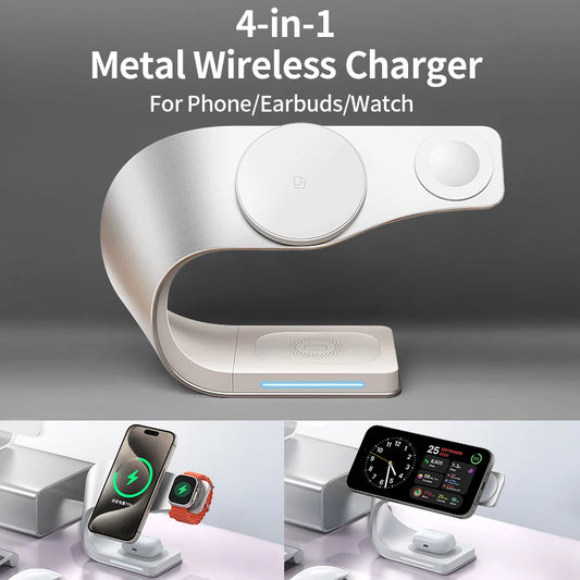Cargador Inalámbrico 4 en 1 – para iPhone y Apple Watch