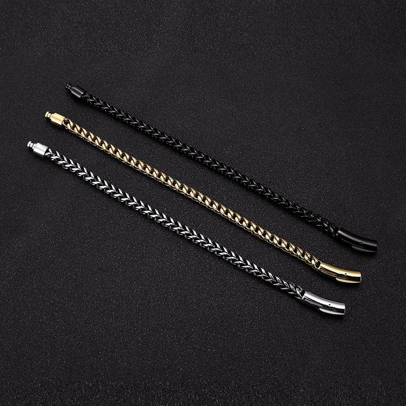 Pulsera de Acero Inoxidable Chapado en Oro 18K con Cierre Magnético